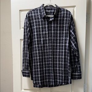 Elegant Black and light Purple Plaid Men's Shirt